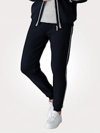 Trousers with contrast side stripes