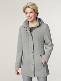 Longline jacket with a detachable hood