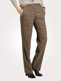 Trousers with a check pattern