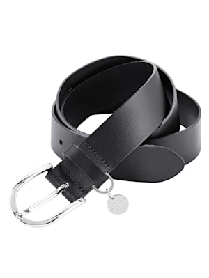 Leather belt with MONA pendant