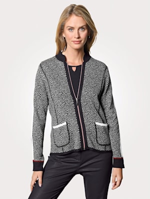 Cardigan made from jacquard knit fabric