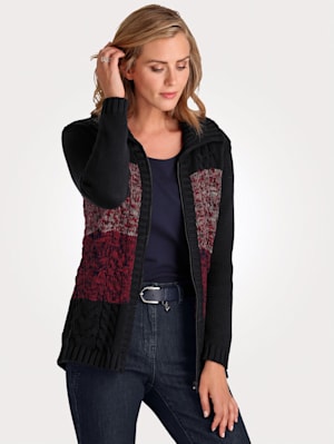 Cardigan with block stripes