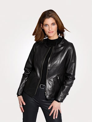 Leather jacket in a classic design