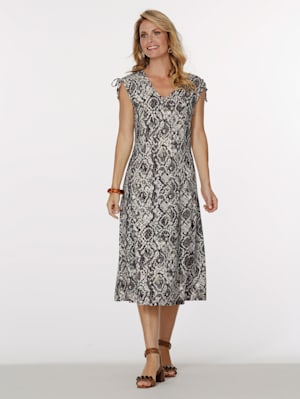 Jersey dress with beaded detailing
