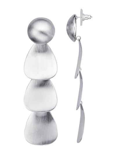 Silver-coloured earrings