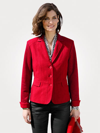 Wool-blend blazer with contrast detailing