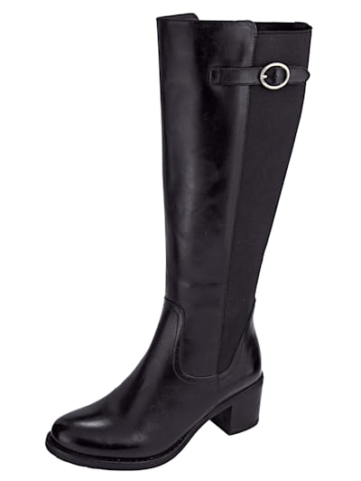 Boots with elasticated panel