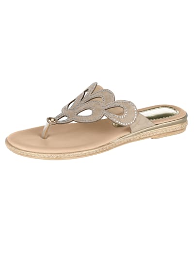 Flip flops with sparkling rhinestones