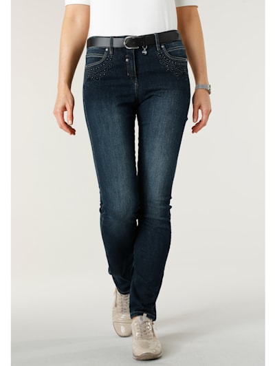 Jeans with bead detailing