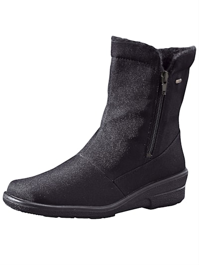 Ankle boots made from water-resistant fabric