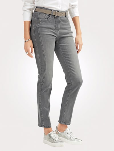 Jeans with rhinestone embellishments