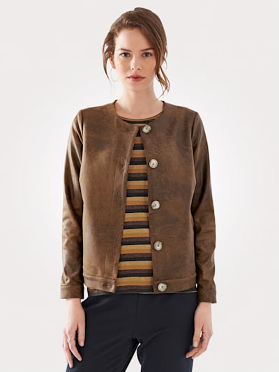 Jacket made from eye-catching faux leather