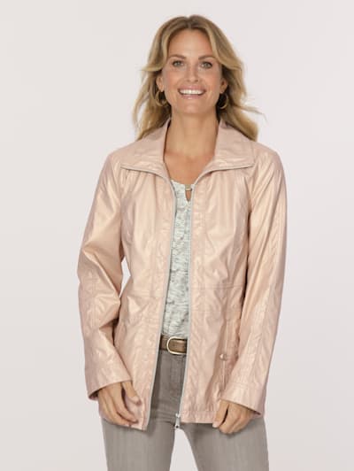 Faux leather jacket with a subtle shimmer