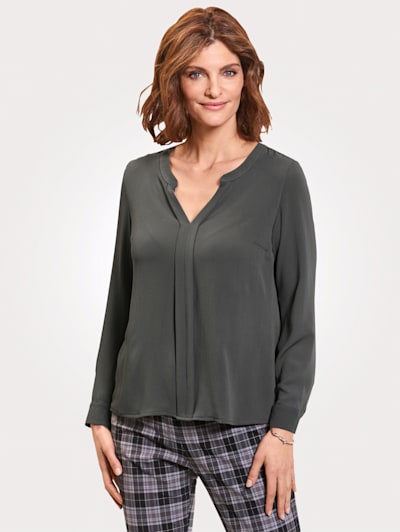 Pull-on blouse in light crêpe fabric