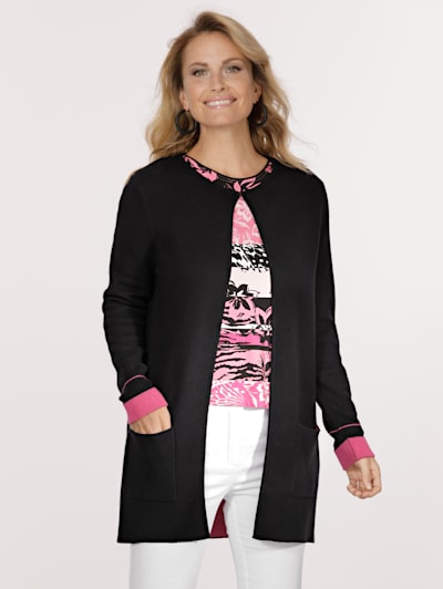 Cardigan made from double face fabric