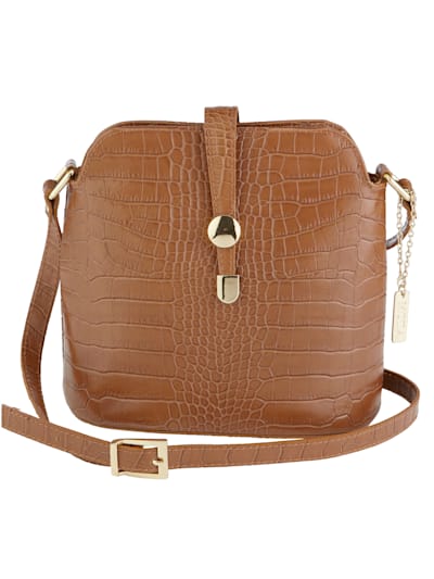 Shoulder bag made from embossed leather