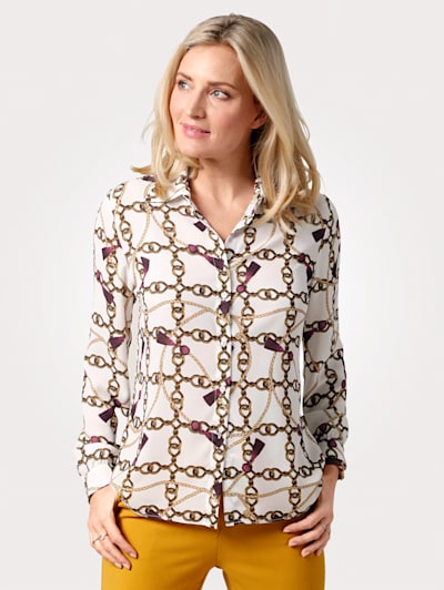 Blouse with an allover chain print