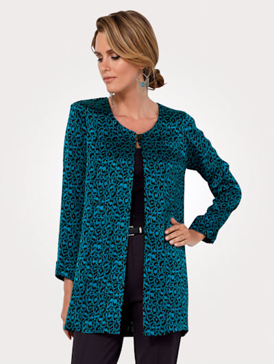 Longline blouse in a devoré finish